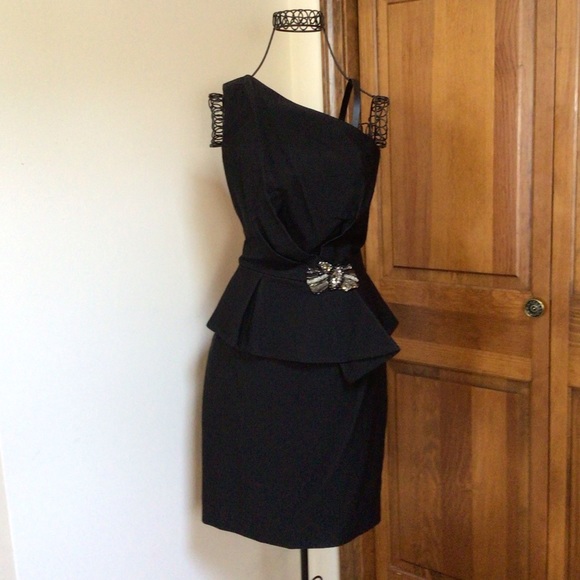 DAVID MEISTER BLACK COCKTAIL DRESS SIZE 6 - Picture 6 of 8